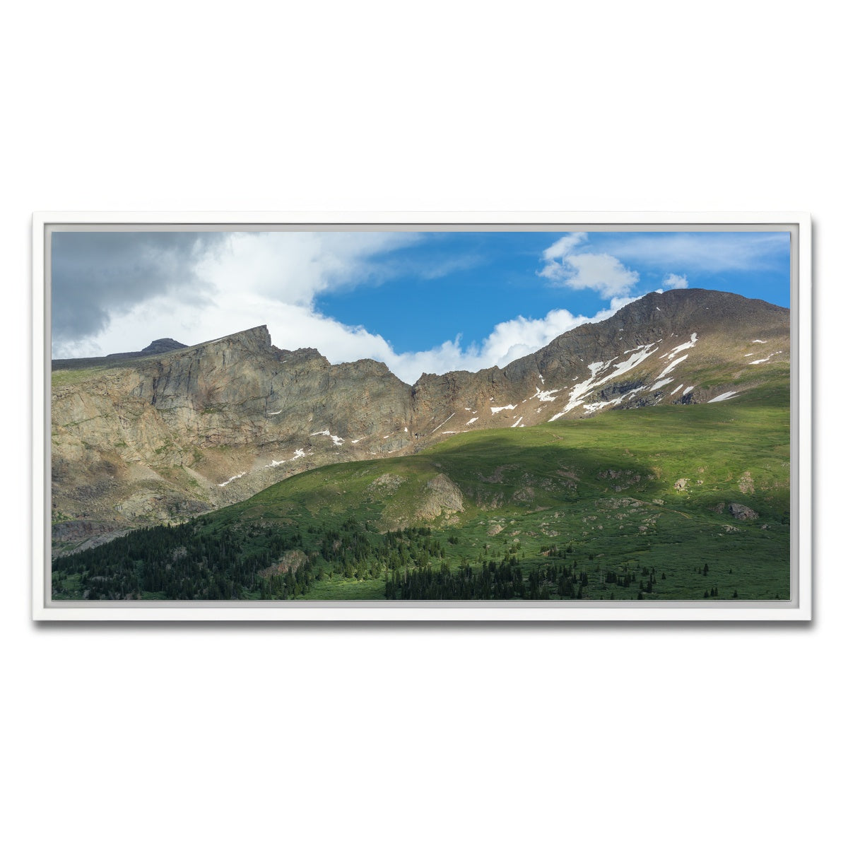 AUTO-MOCKUP WHITE | Mount Bierstadt and The Sawtooth | 1 Piece | White Framed Canvas | group=2x1
