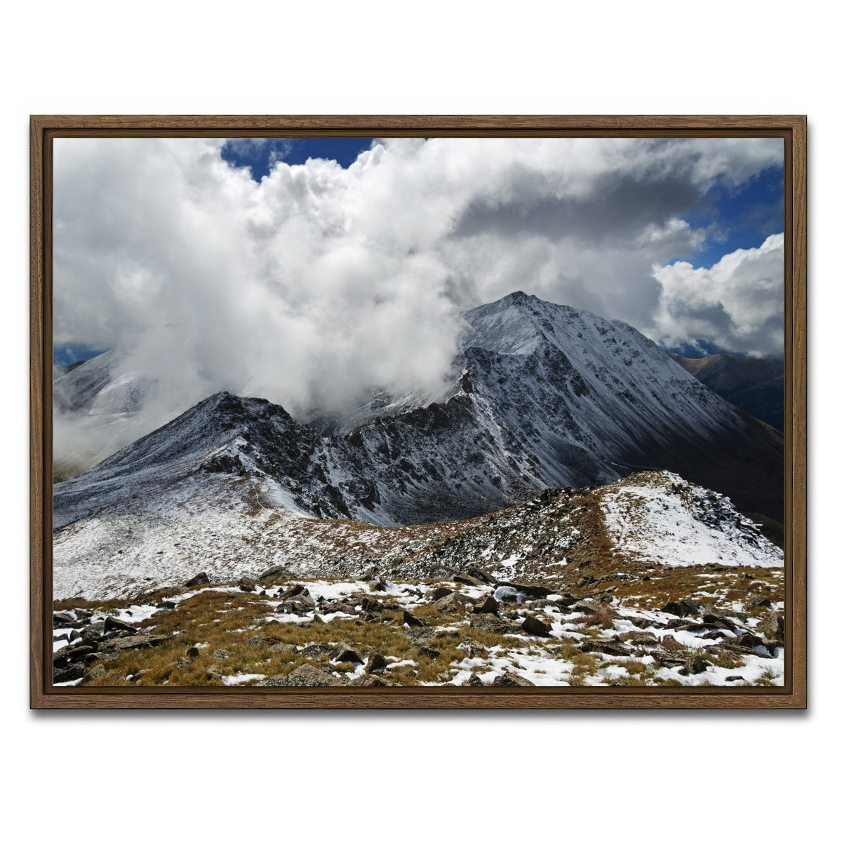 AUTO-MOCKUP WHITE | Mount Columbia | 1 Piece | Walnut Framed Canvas | group=4x3