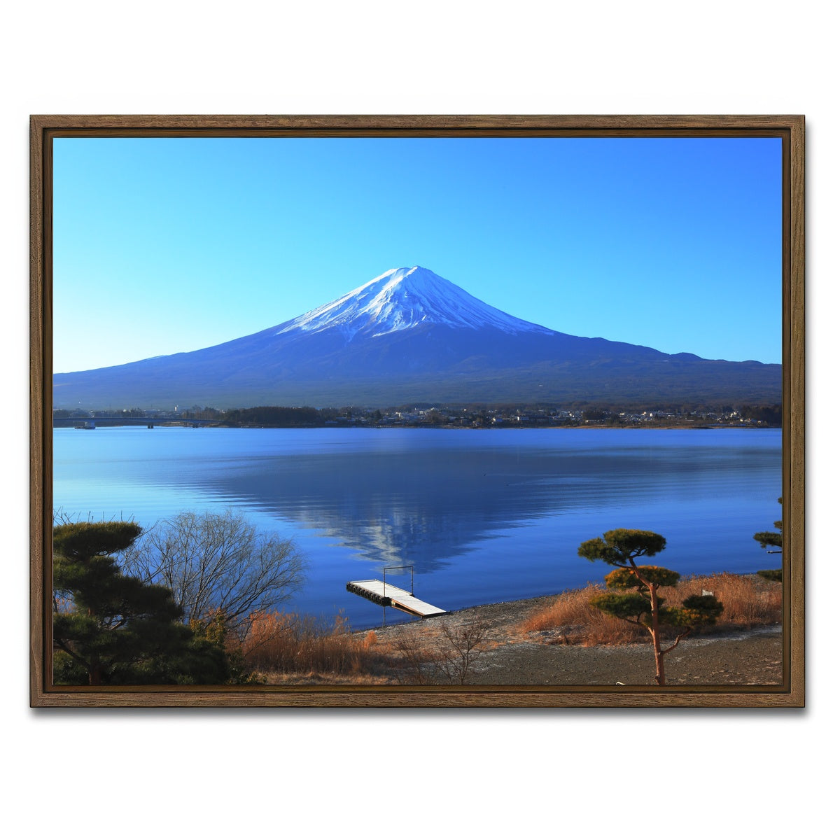 AUTO-MOCKUP WHITE | Mount Fuji | 1 Piece | Walnut Framed Canvas | group=4x3