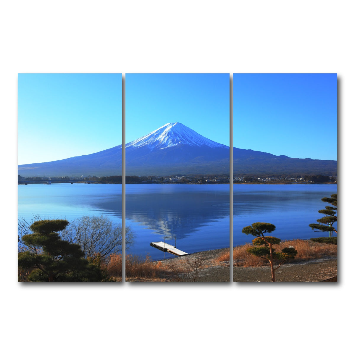 AUTO-MOCKUP WHITE | Mount Fuji | 3 Piece | Gallery Wrap Canvas | group=12x24