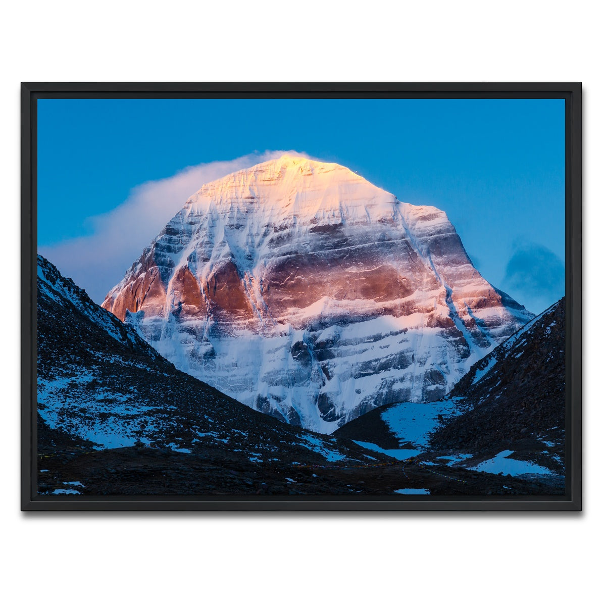 AUTO-MOCKUP WHITE | Mount Kailash - Tibet | 1 Piece | Black Framed Canvas | group=4x3
