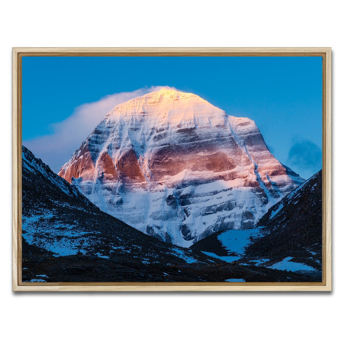 AUTO-MOCKUP WHITE | Mount Kailash - Tibet | 1 Piece | Natural Framed Canvas | group=4x3
