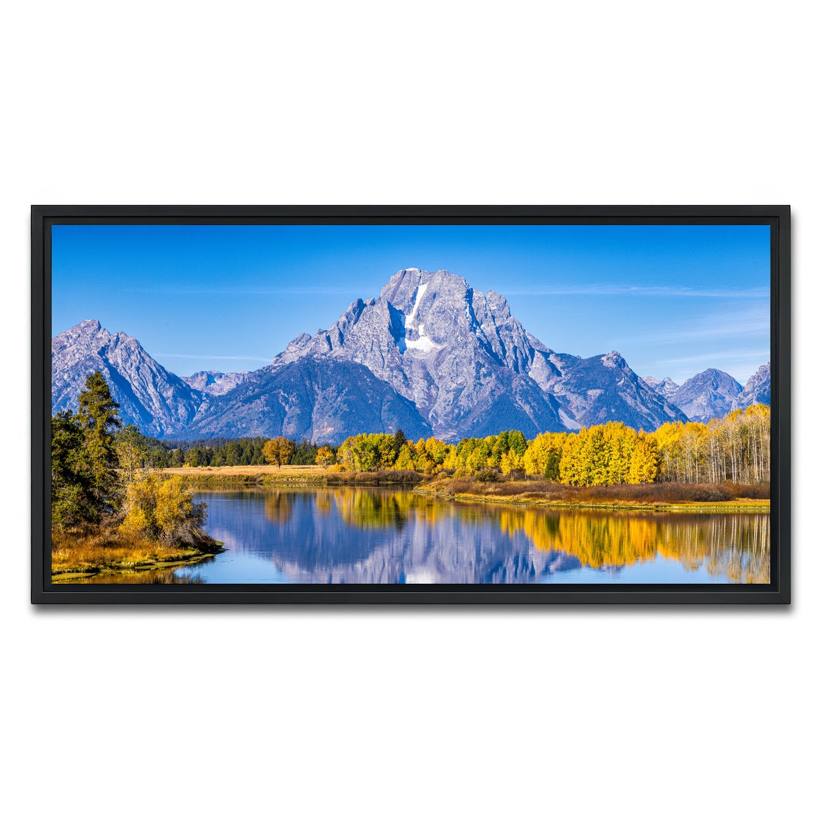 AUTO-MOCKUP WHITE | Mount Moran and Reflections | 1 Piece | Black Framed Canvas | group=2x1
