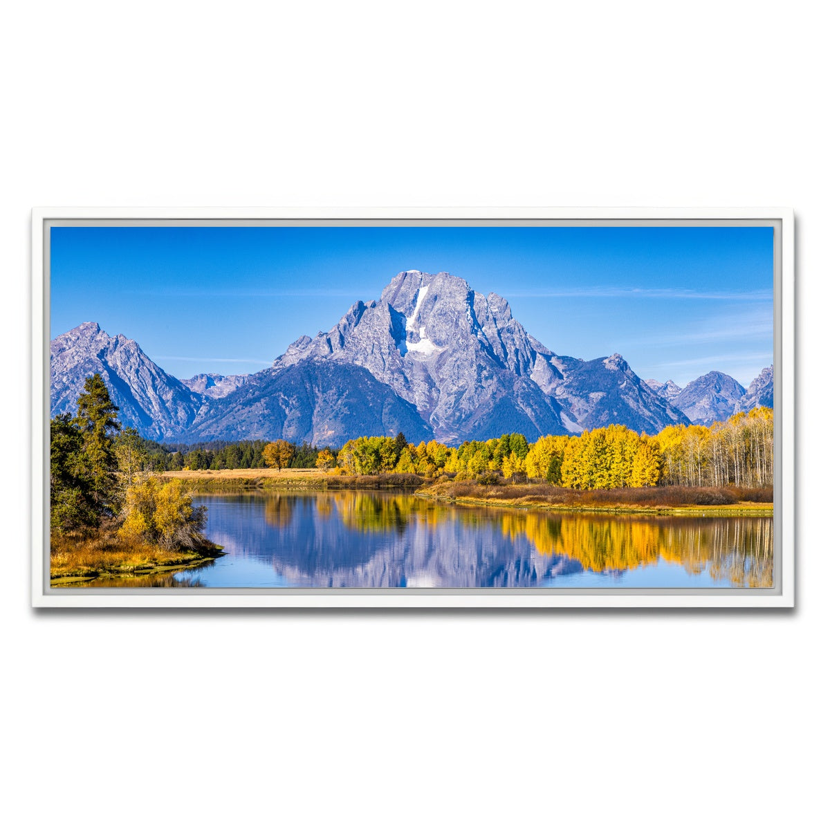 AUTO-MOCKUP WHITE | Mount Moran and Reflections | 1 Piece | White Framed Canvas | group=2x1