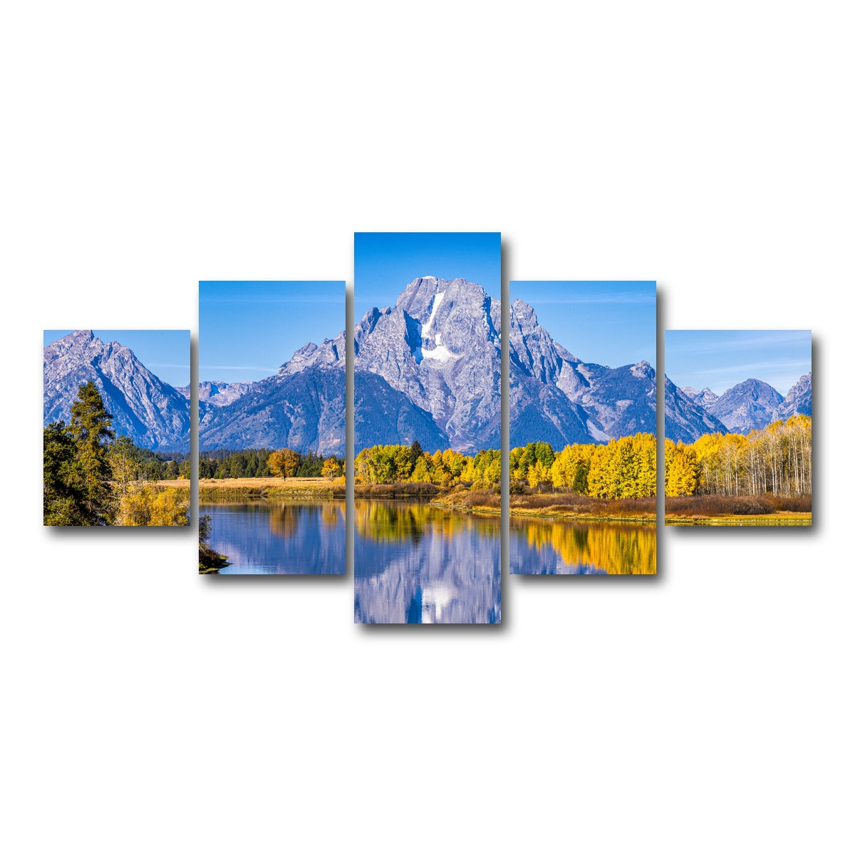 AUTO-MOCKUP WHITE | Mount Moran and Reflections | 5 Piece | Gallery Wrap Canvas | group=5_short