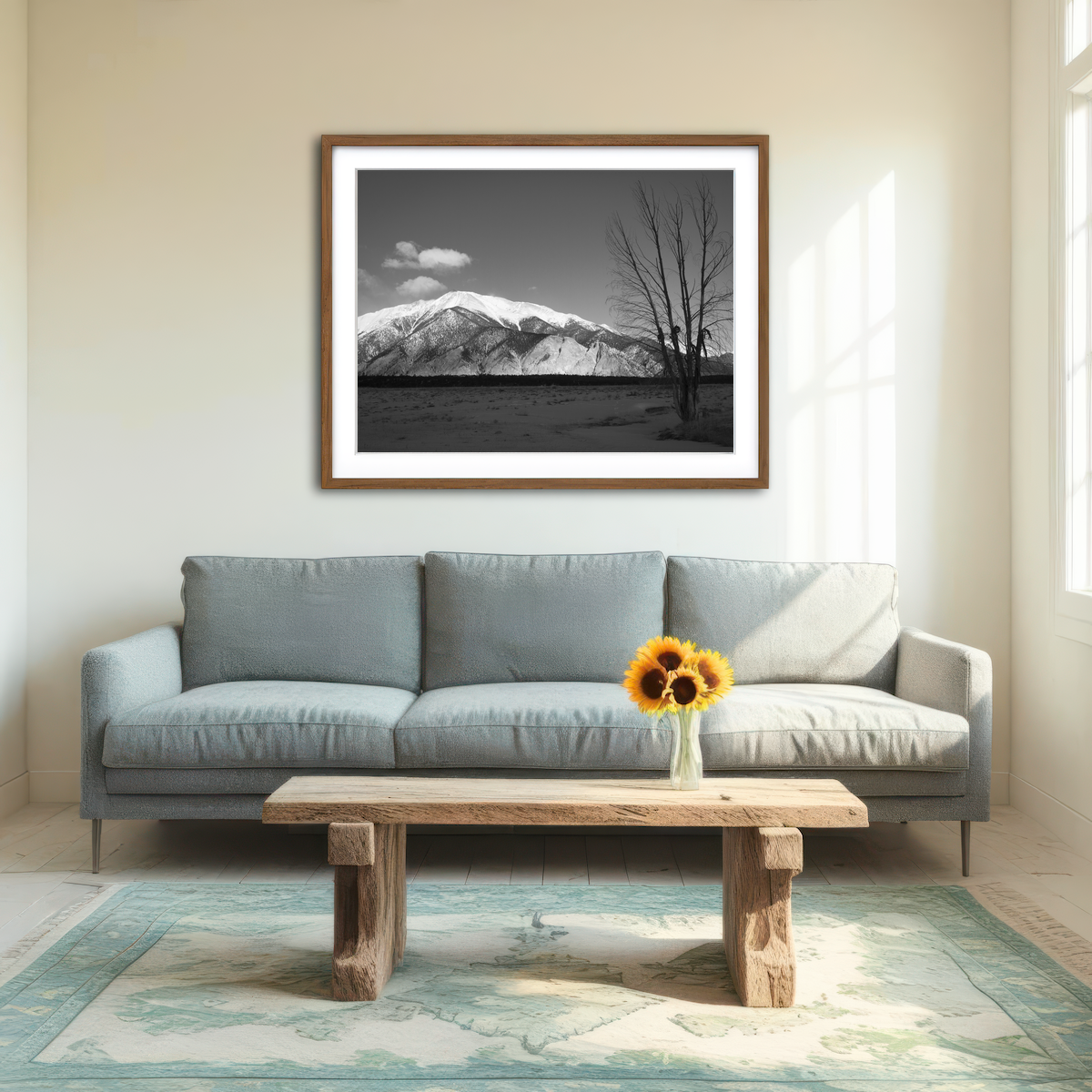 AUTO-MOCKUP ROOM | Mount Princeton Black and White Wall Art