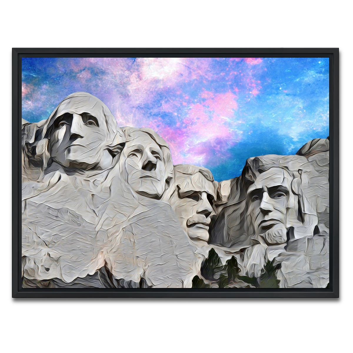 AUTO-MOCKUP WHITE | Mount Rushmore Abstract | 1 Piece | Black Framed Canvas | group=4x3