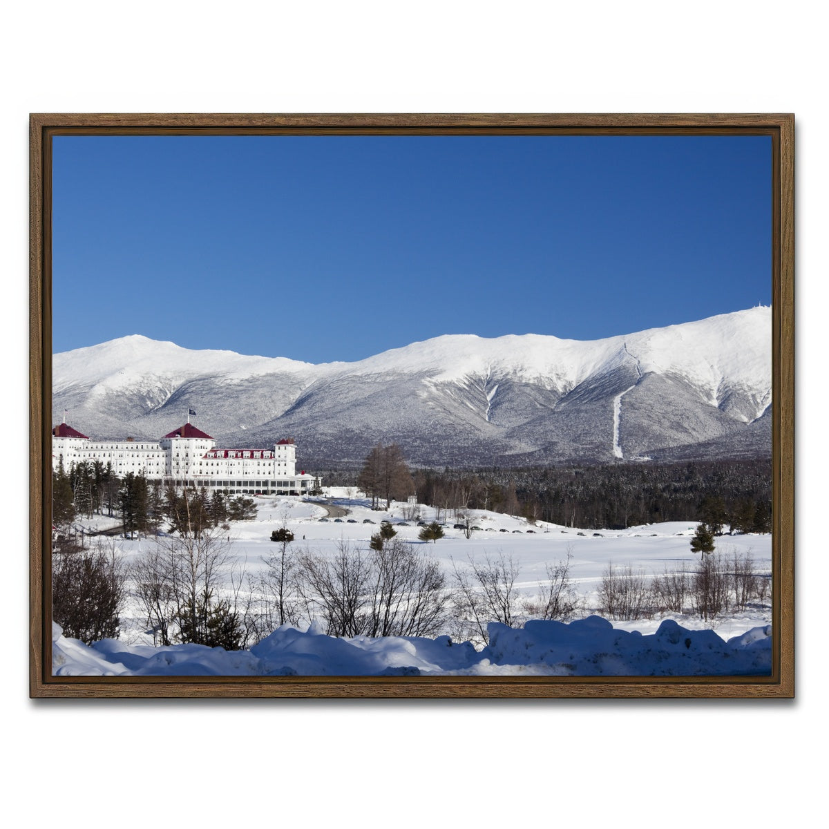 AUTO-MOCKUP WHITE | Mount Washington | 1 Piece | Walnut Framed Canvas | group=4x3