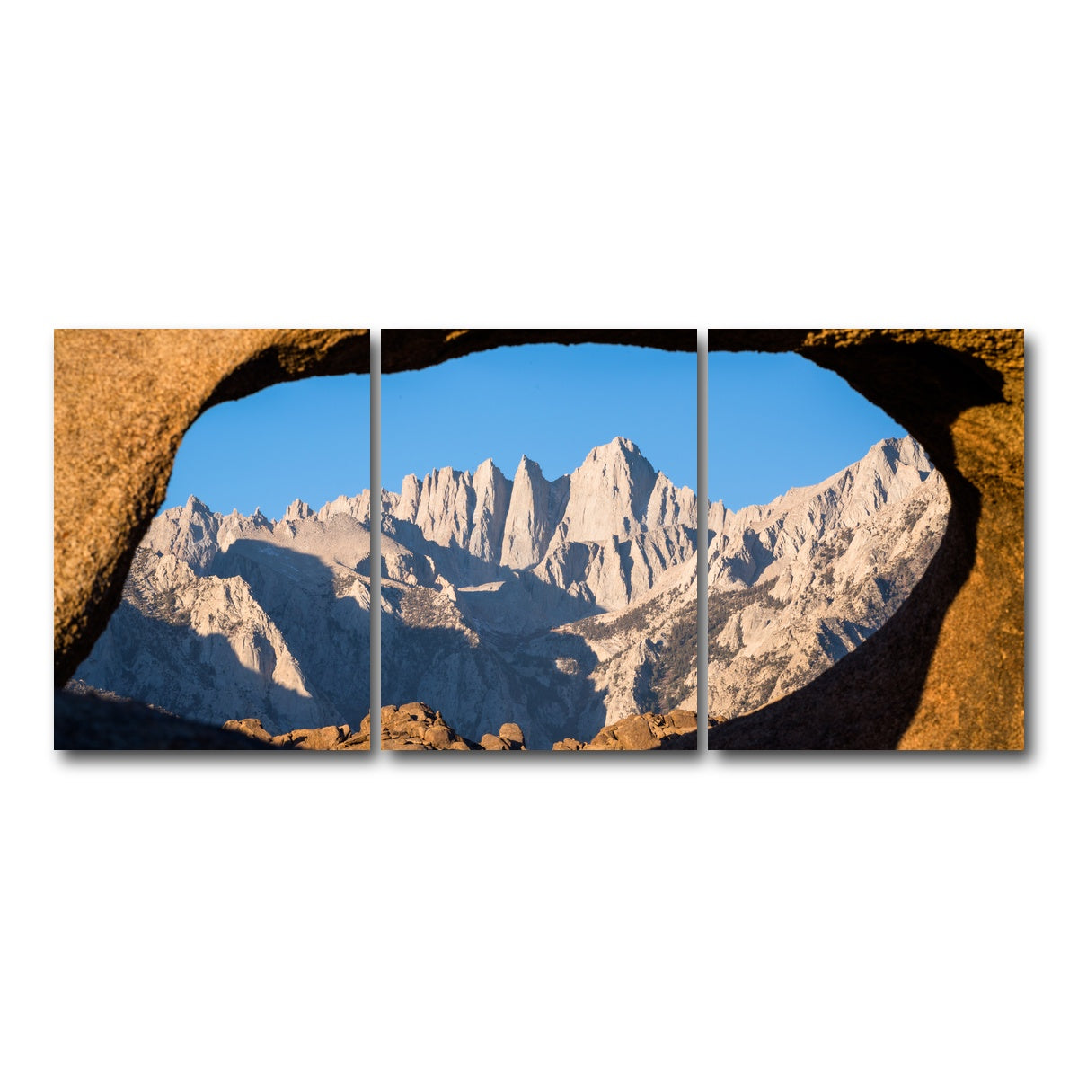 AUTO-MOCKUP WHITE | Mount Whitney through Sandstone Archway | 3 Piece | Gallery Wrap Canvas | group=18x24