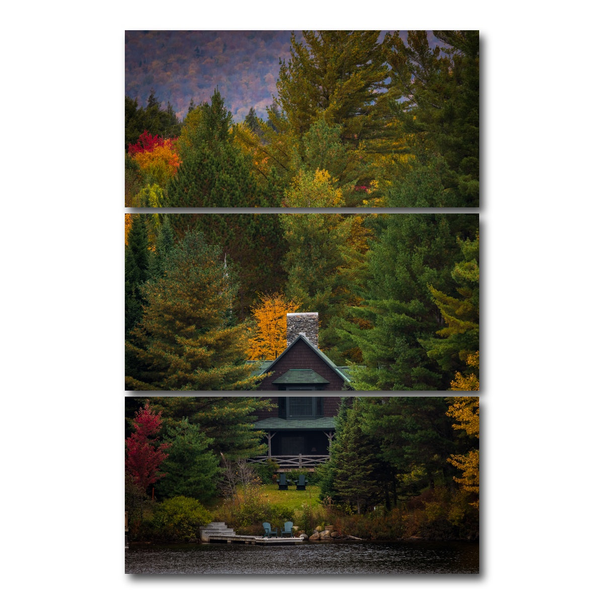 AUTO-MOCKUP WHITE | Mountain Getaway | 3 Piece | Gallery Wrap Canvas | group=12x24_stacked
