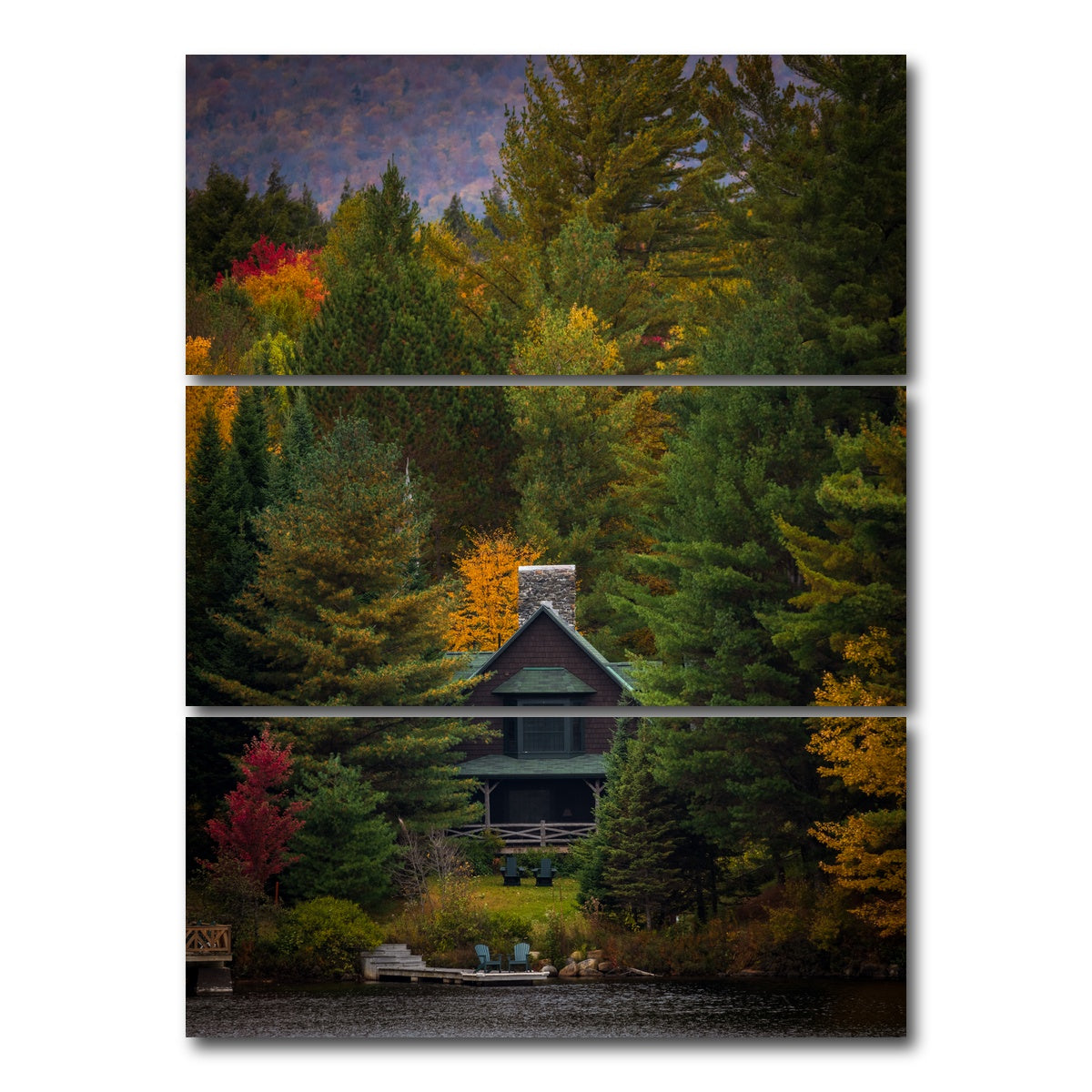 AUTO-MOCKUP WHITE | Mountain Getaway | 3 Piece | Gallery Wrap Canvas | group=8x18_stacked