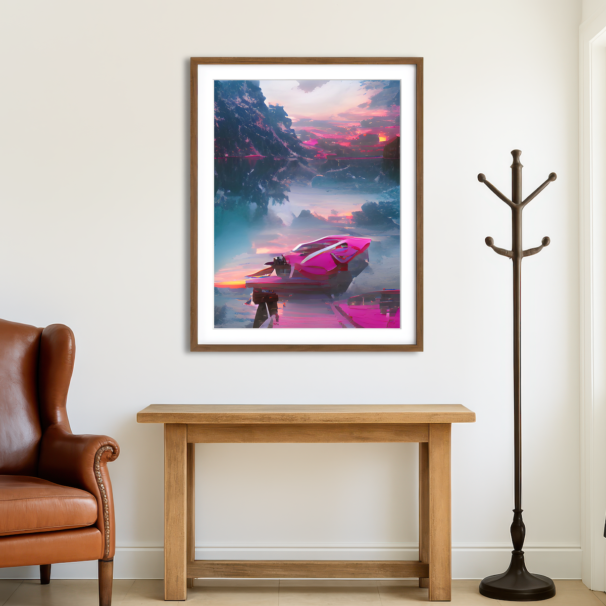 AUTO-MOCKUP ROOM | Mountain Lake Wall Art