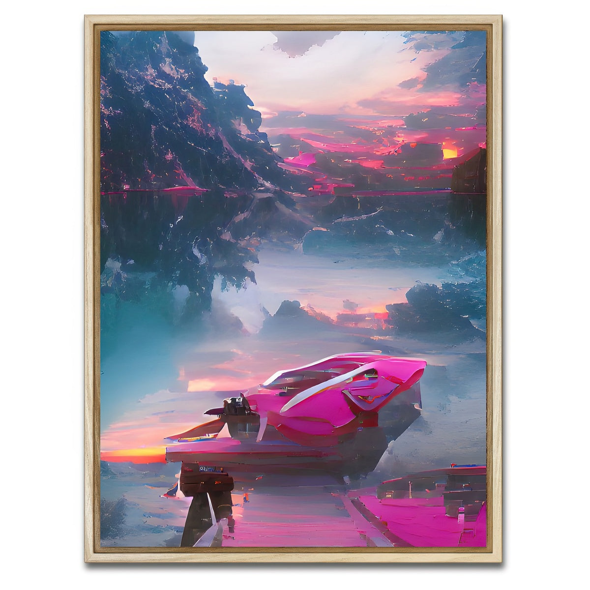 AUTO-MOCKUP WHITE | Mountain Lake | 1 Piece | Natural Framed Canvas | group=3x4