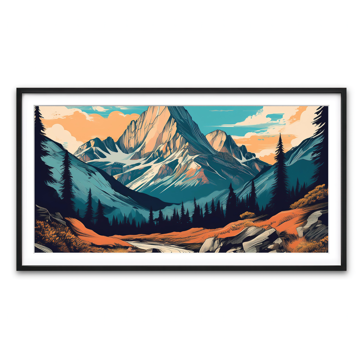 Framed Print 2x1 Black