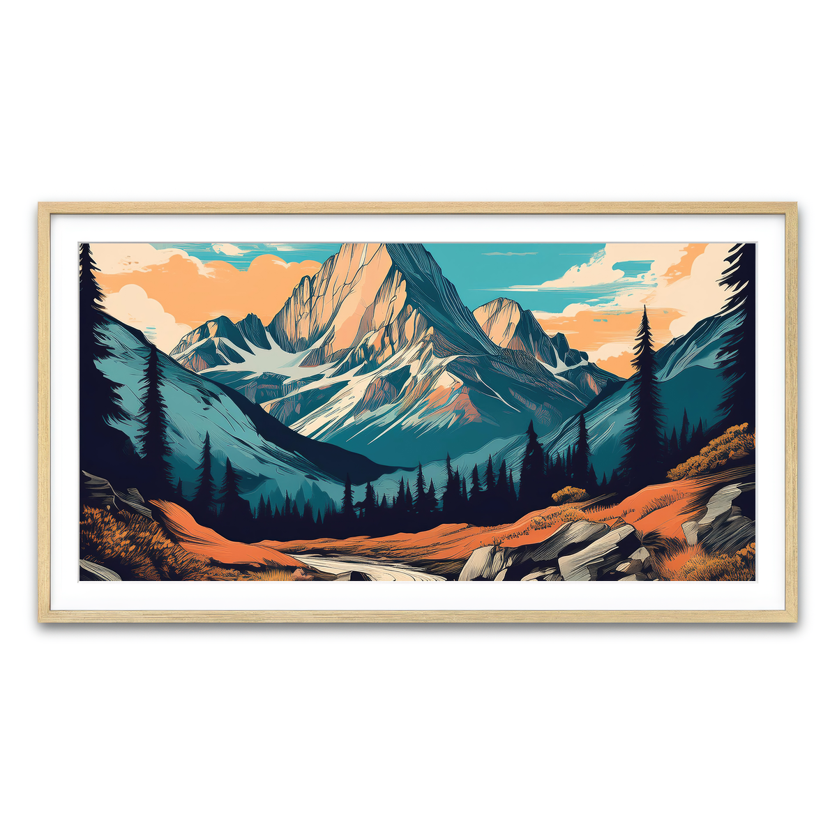 Framed Print 2x1 Natural