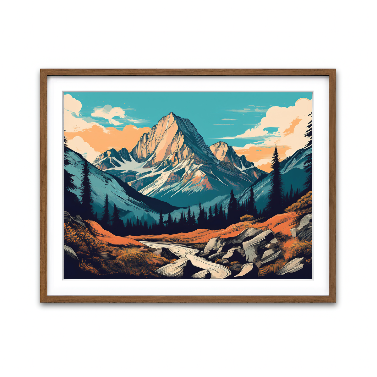 Framed Print 4x3 Walnut