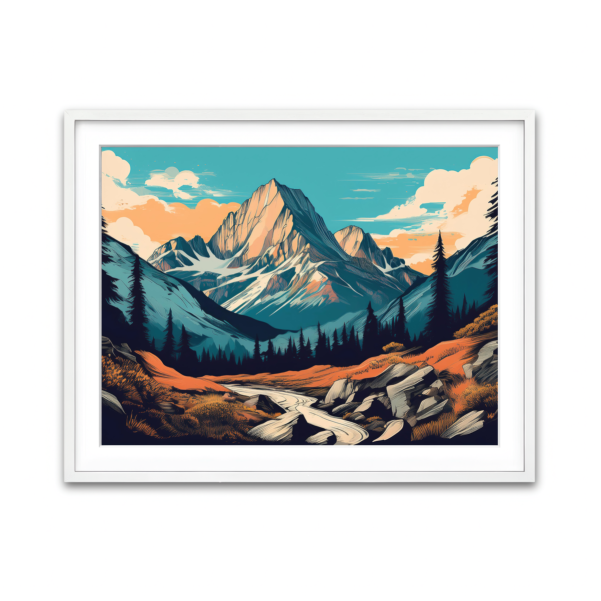 Framed Print 4x3 White