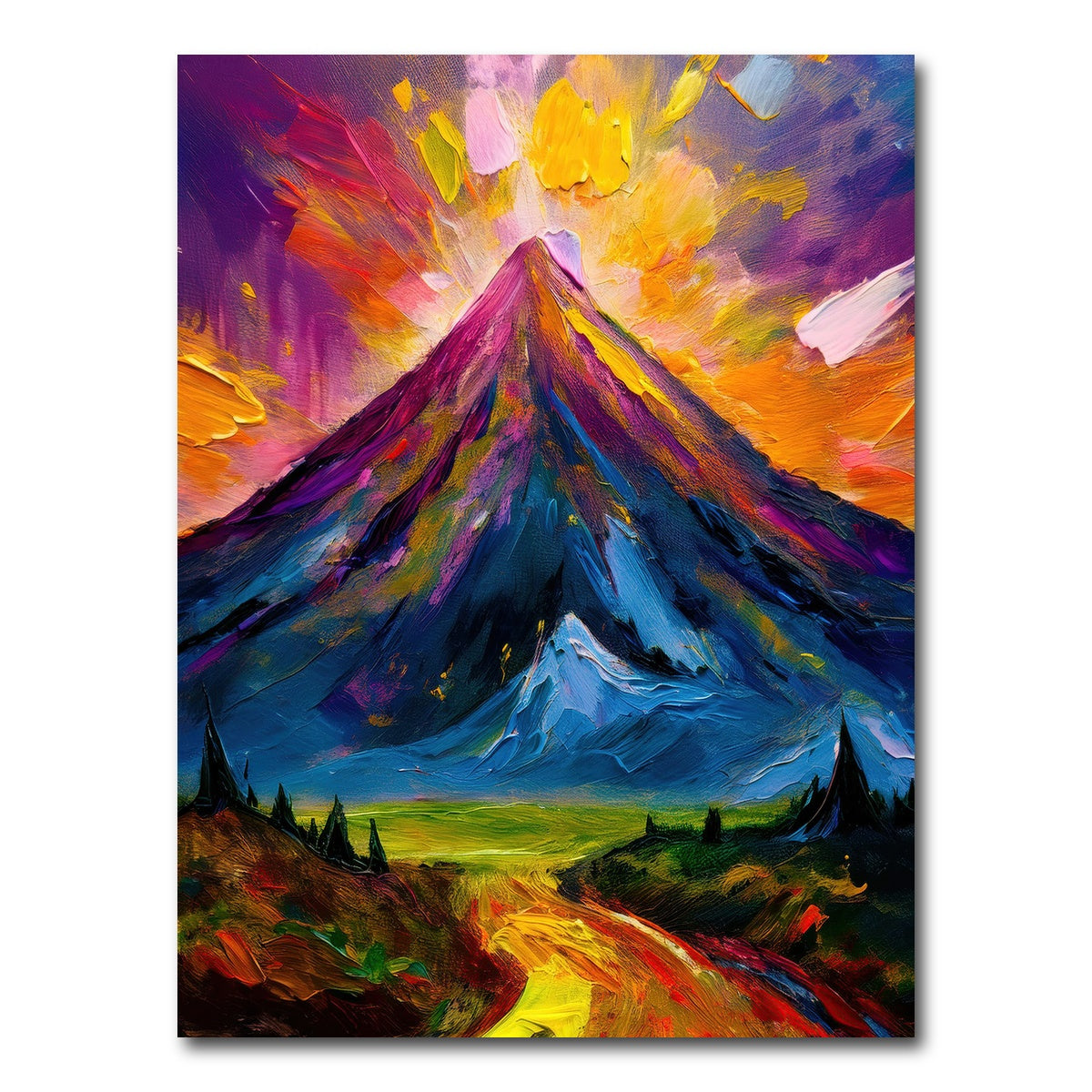 AUTO-MOCKUP WHITE | Mountain Painting | 1 Piece | Gallery Wrap Canvas | group=3x4