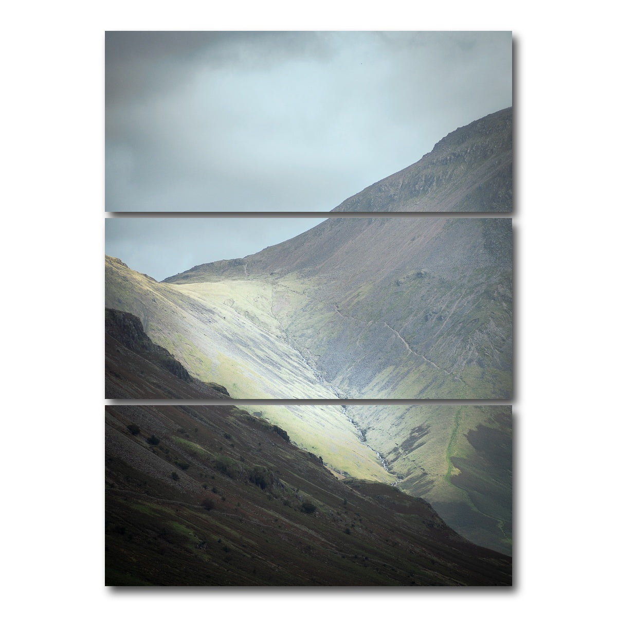 AUTO-MOCKUP WHITE | Mountain Ravine | 3 Piece | Gallery Wrap Canvas | group=8x18_stacked