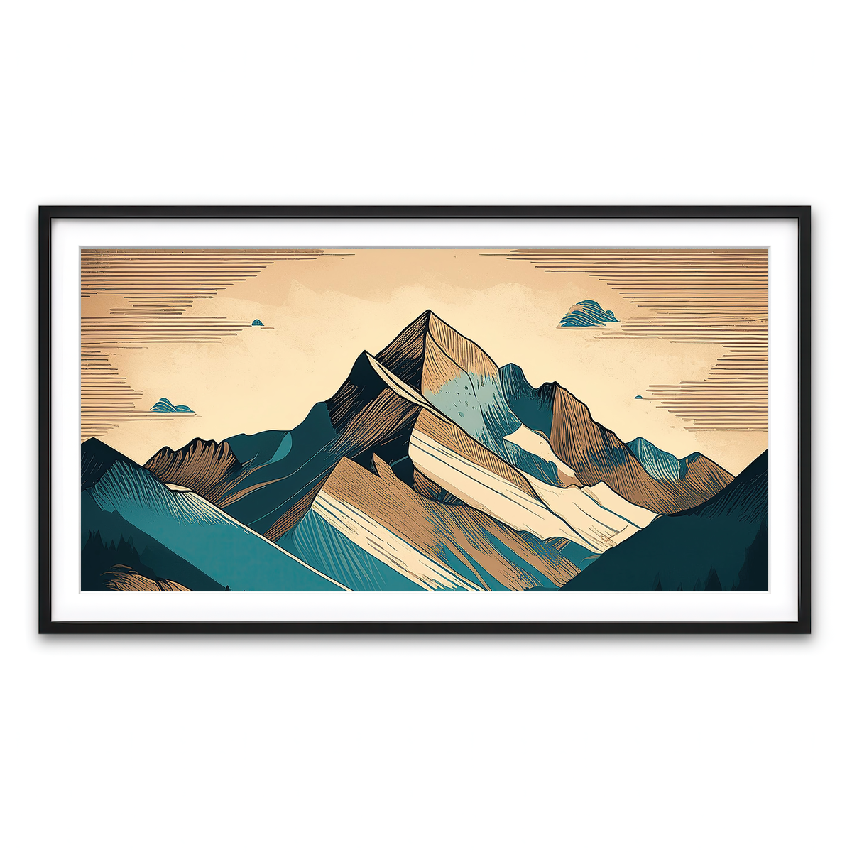 Framed Print 2x1 Black