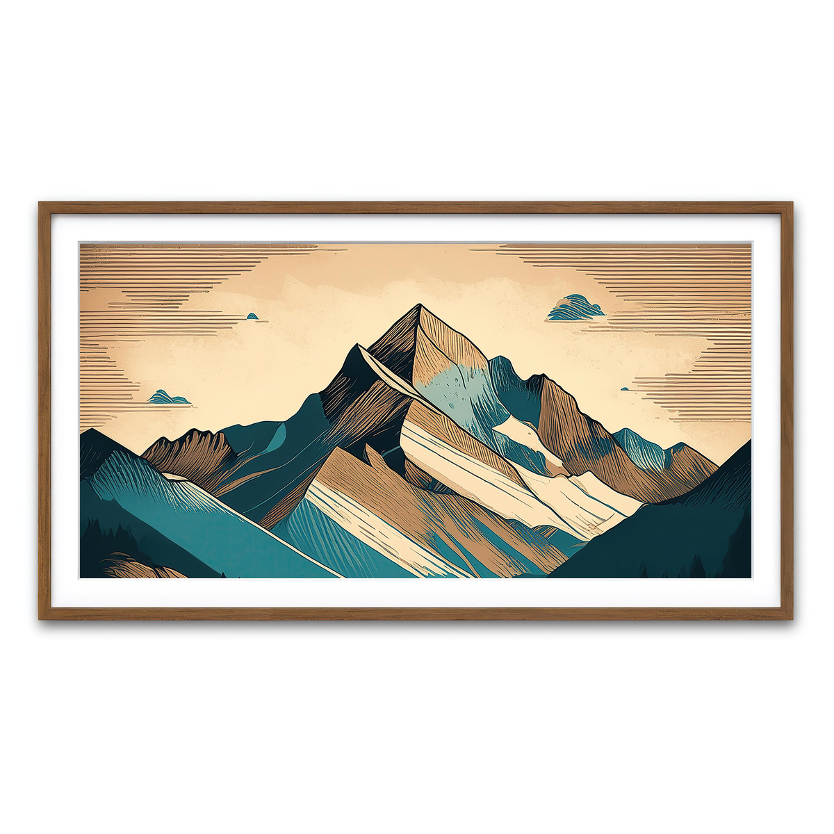 Framed Print 2x1 Walnut