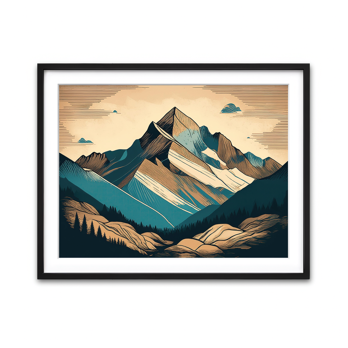 Framed Print 4x3 Black