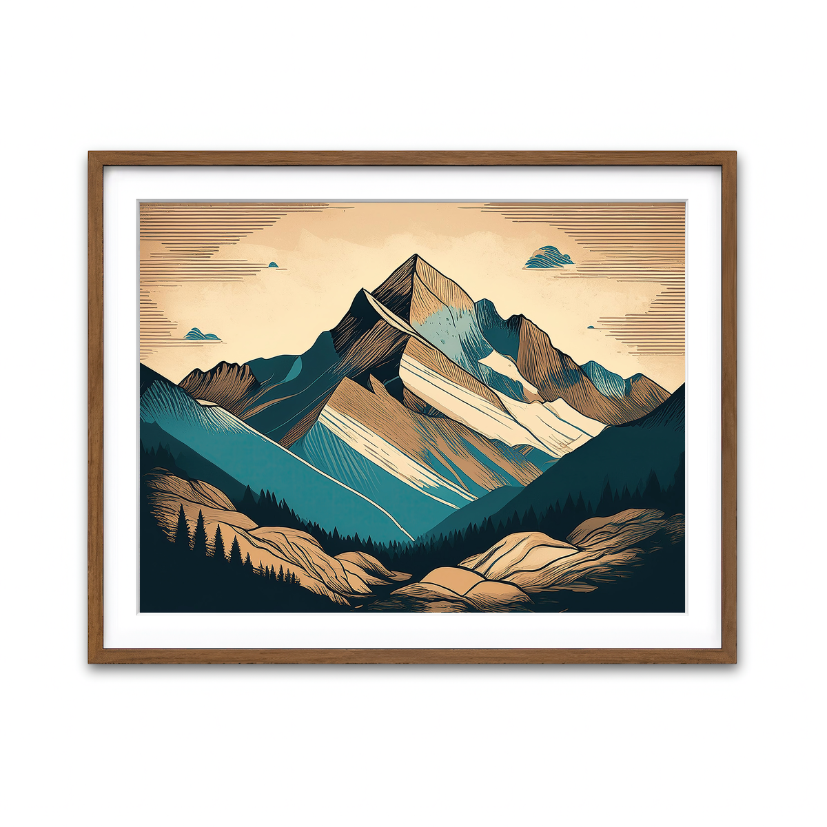 Framed Print 4x3 Walnut