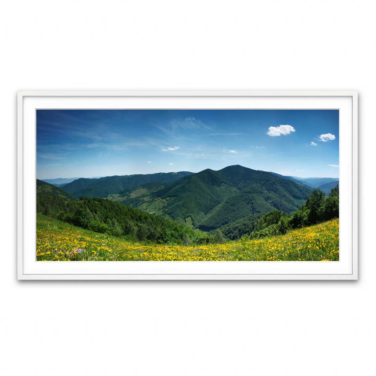Framed Print 2x1 White