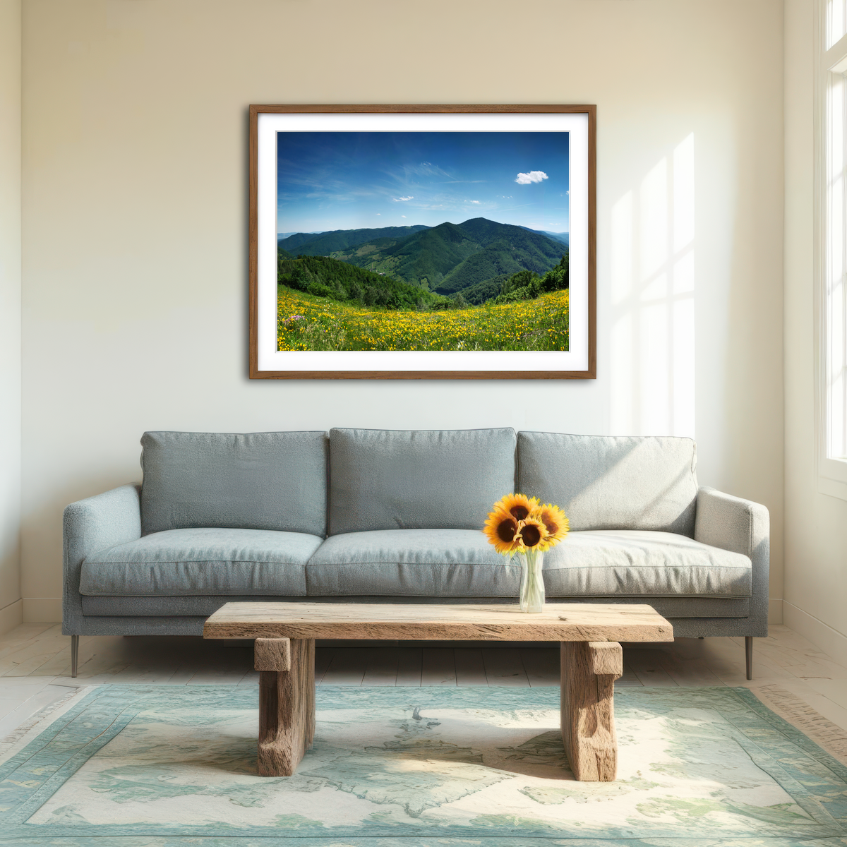 AUTO-MOCKUP ROOM | Mountain Landscape Panorama Wall Art
