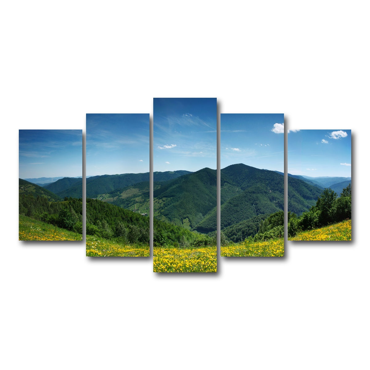 AUTO-MOCKUP WHITE | Mountain landscape panorama | 5 Piece | Gallery Wrap Canvas | group=5_normal