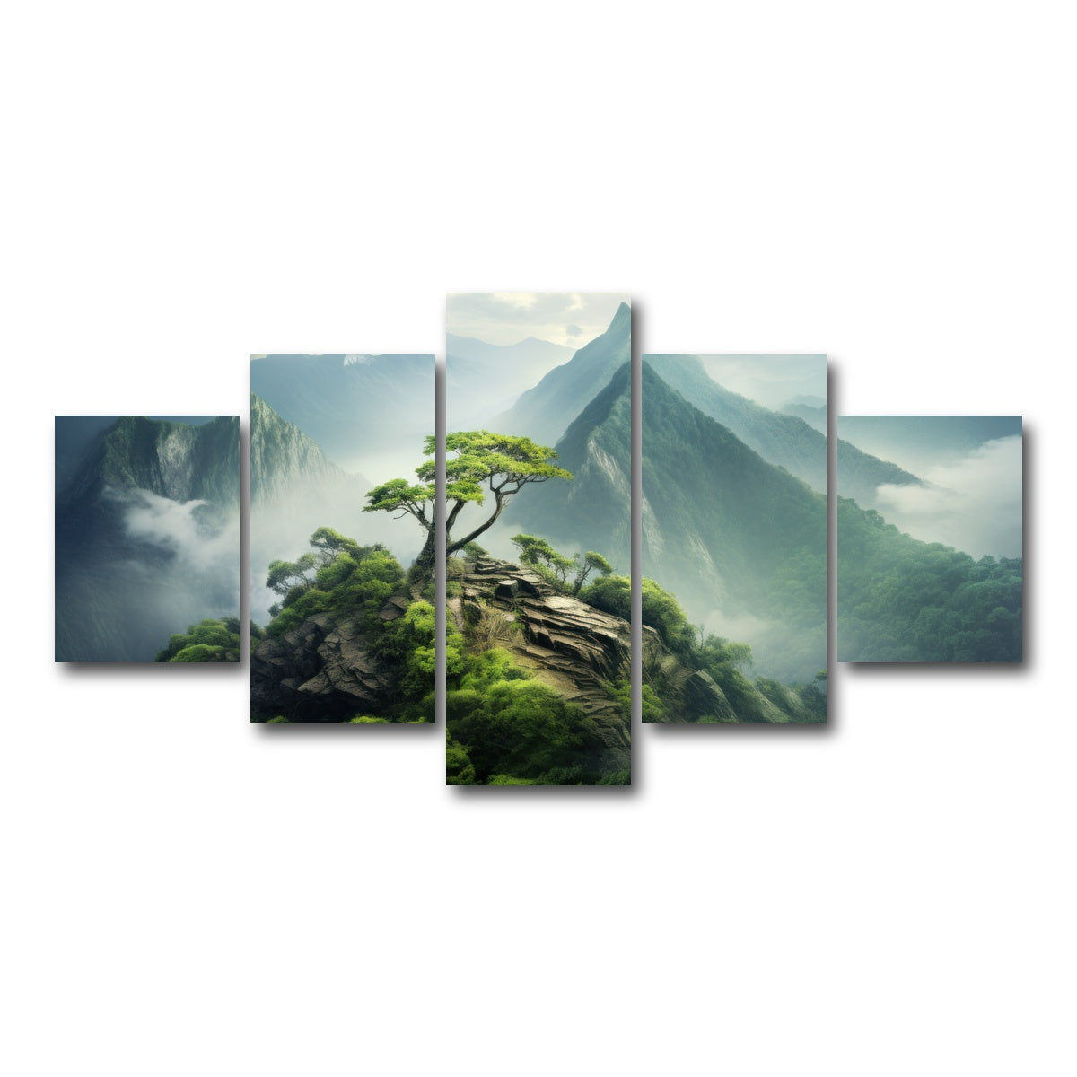 AUTO-MOCKUP WHITE | Mountain top scenery | 5 Piece | Gallery Wrap Canvas | group=5_short