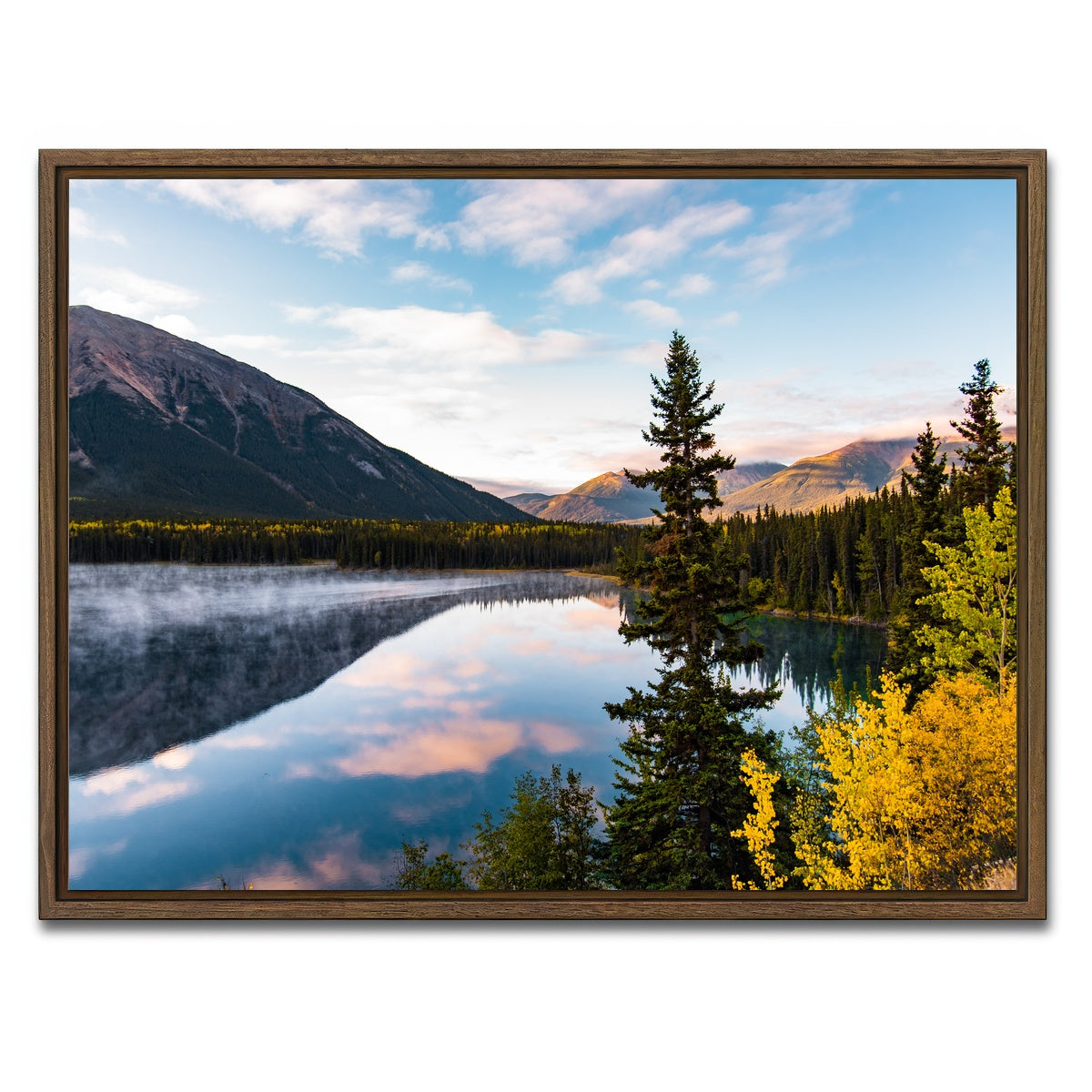 AUTO-MOCKUP WHITE | Mountains and Water | 1 Piece | Walnut Framed Canvas | group=4x3