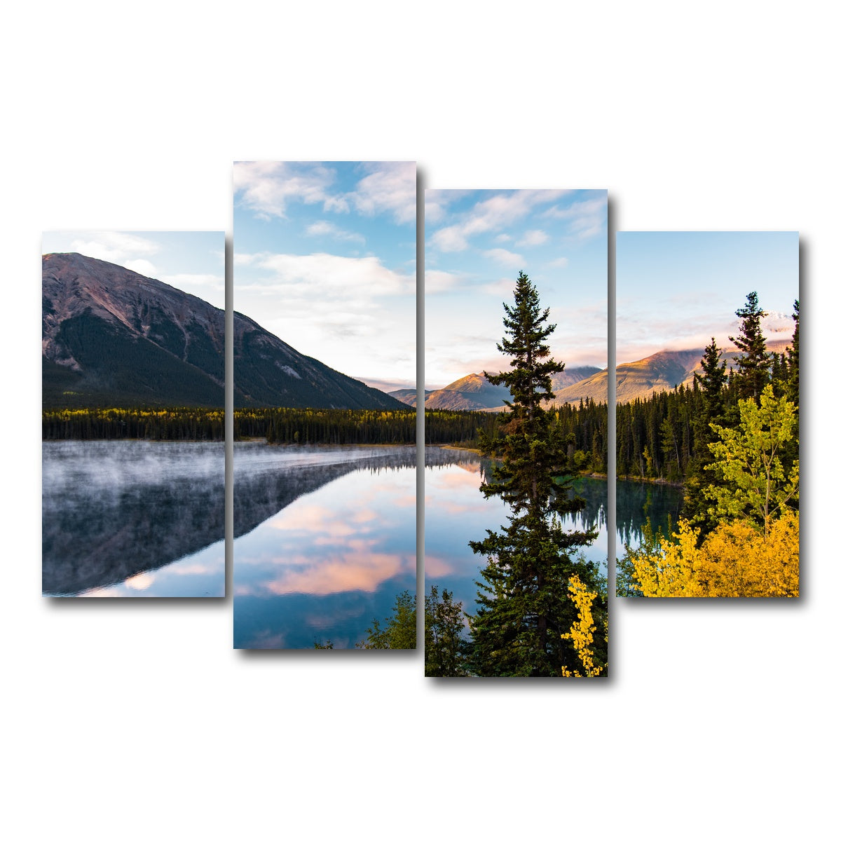 AUTO-MOCKUP WHITE | Mountains and Water | 4 Piece | Gallery Wrap Canvas | group=4_short