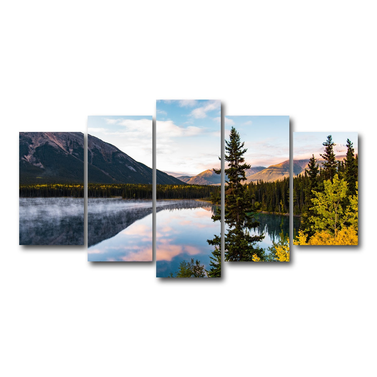 AUTO-MOCKUP WHITE | Mountains and Water | 5 Piece | Gallery Wrap Canvas | group=5_normal