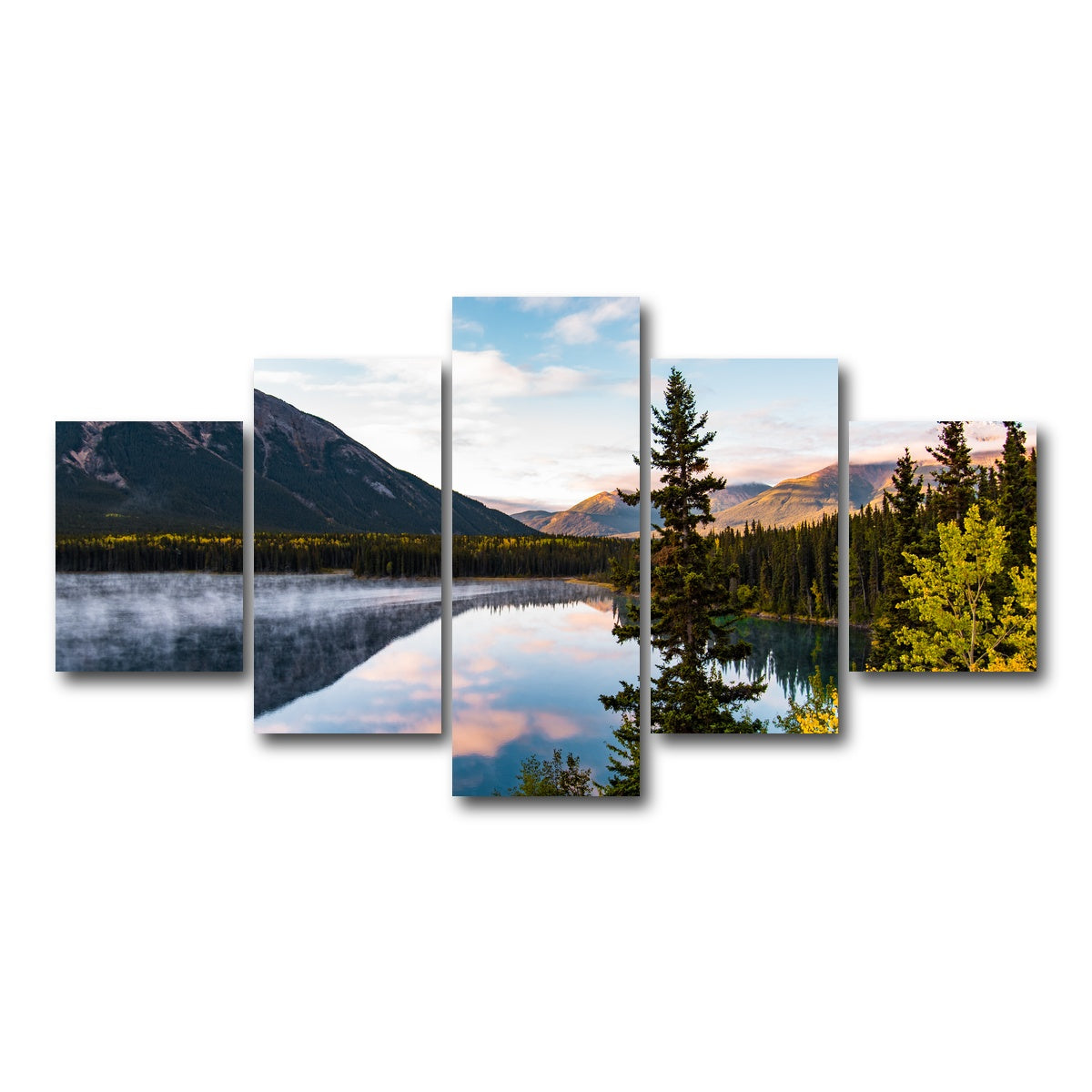 AUTO-MOCKUP WHITE | Mountains and Water | 5 Piece | Gallery Wrap Canvas | group=5_short