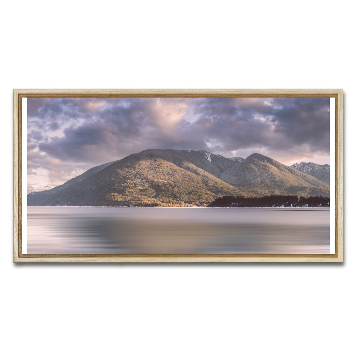 AUTO-MOCKUP WHITE | Mountains of Queens Bay | 1 Piece | Natural Framed Canvas | group=2x1