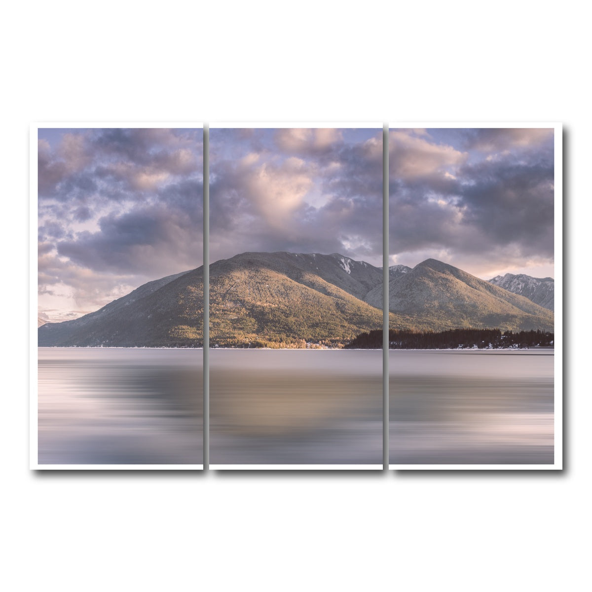 AUTO-MOCKUP WHITE | Mountains of Queens Bay | 3 Piece | Gallery Wrap Canvas | group=12x24