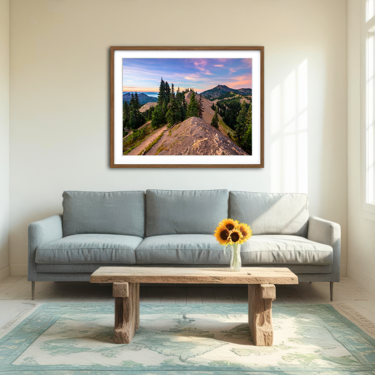 AUTO-MOCKUP ROOM | Mountaintop Sunset Wall Art