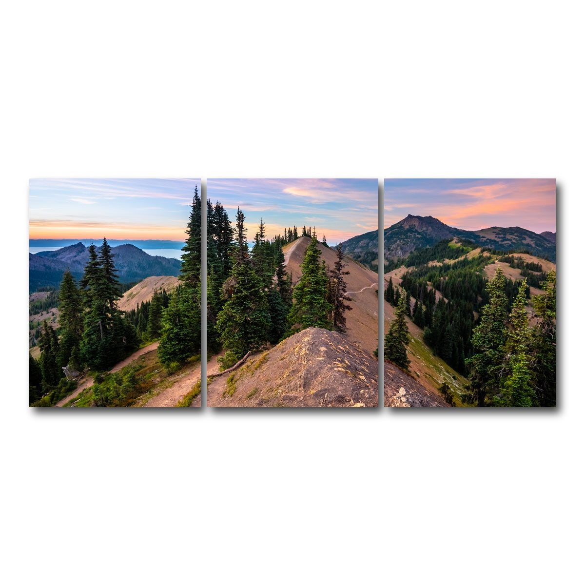 AUTO-MOCKUP WHITE | Mountaintop Sunset | 3 Piece | Gallery Wrap Canvas | group=18x24