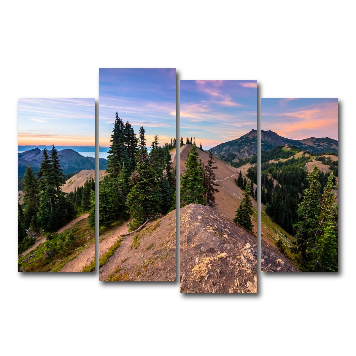 AUTO-MOCKUP WHITE | Mountaintop Sunset | 4 Piece | Gallery Wrap Canvas | group=4_normal