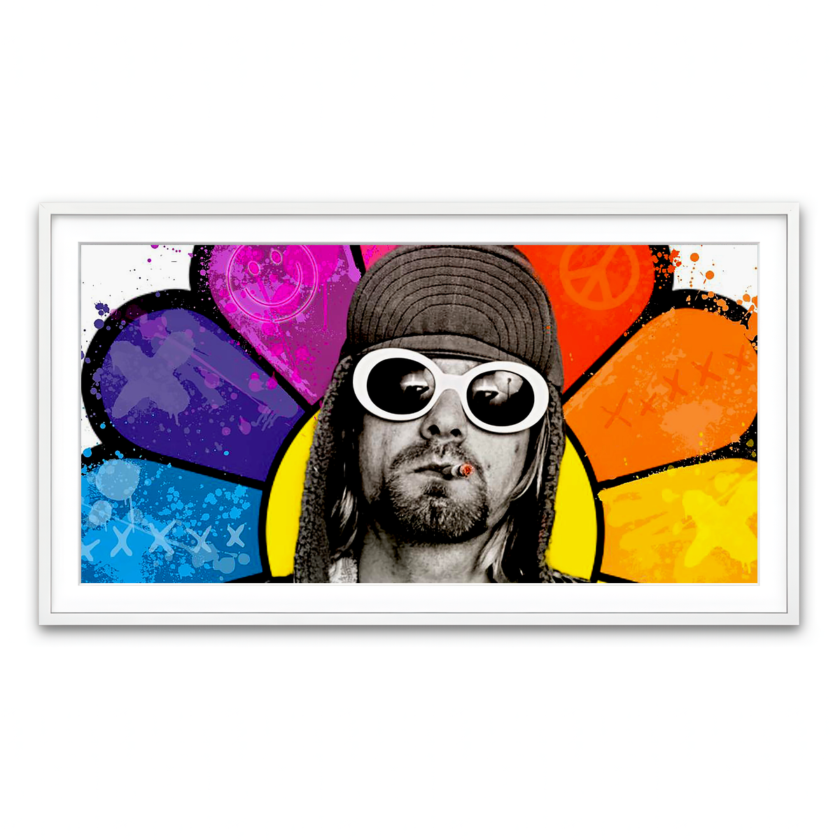 Framed Print 2x1 White