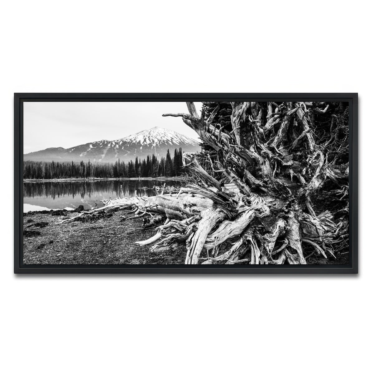 AUTO-MOCKUP WHITE | Mt. Bachelor - Sparks Lake | 1 Piece | Black Framed Canvas | group=2x1