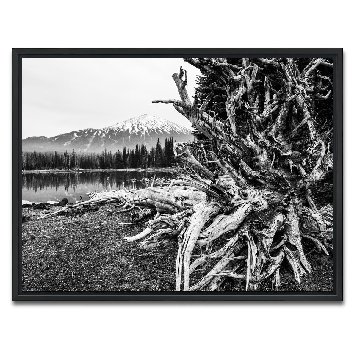 AUTO-MOCKUP WHITE | Mt. Bachelor - Sparks Lake | 1 Piece | Black Framed Canvas | group=4x3