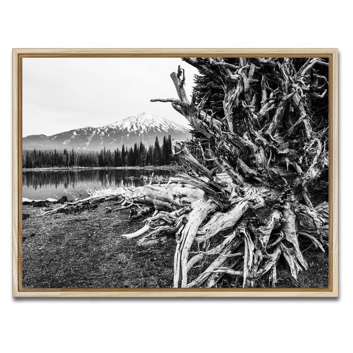 AUTO-MOCKUP WHITE | Mt. Bachelor - Sparks Lake | 1 Piece | Natural Framed Canvas | group=4x3