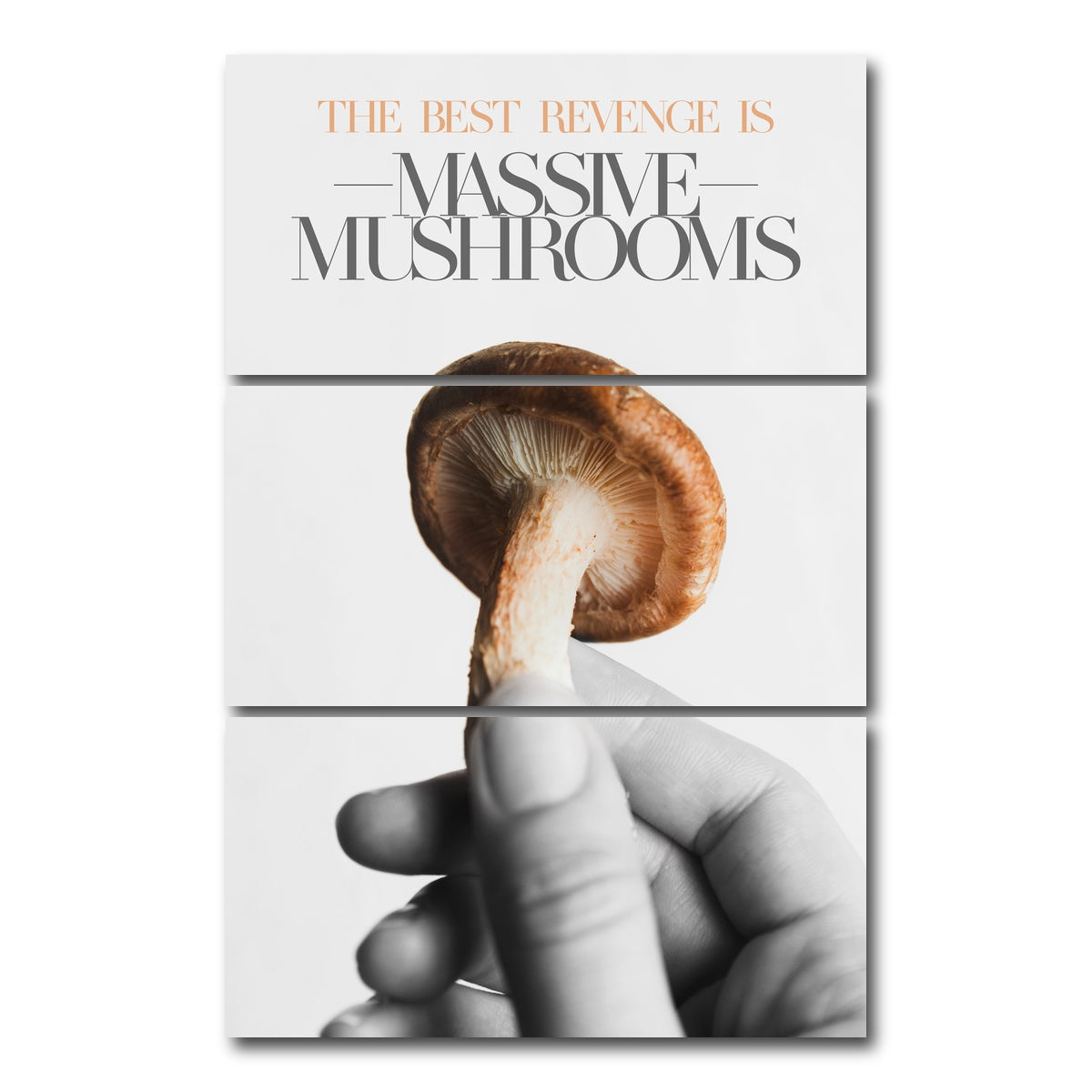 AUTO-MOCKUP WHITE | Mushroom art | 3 Piece | Gallery Wrap Canvas | group=12x24_stacked
