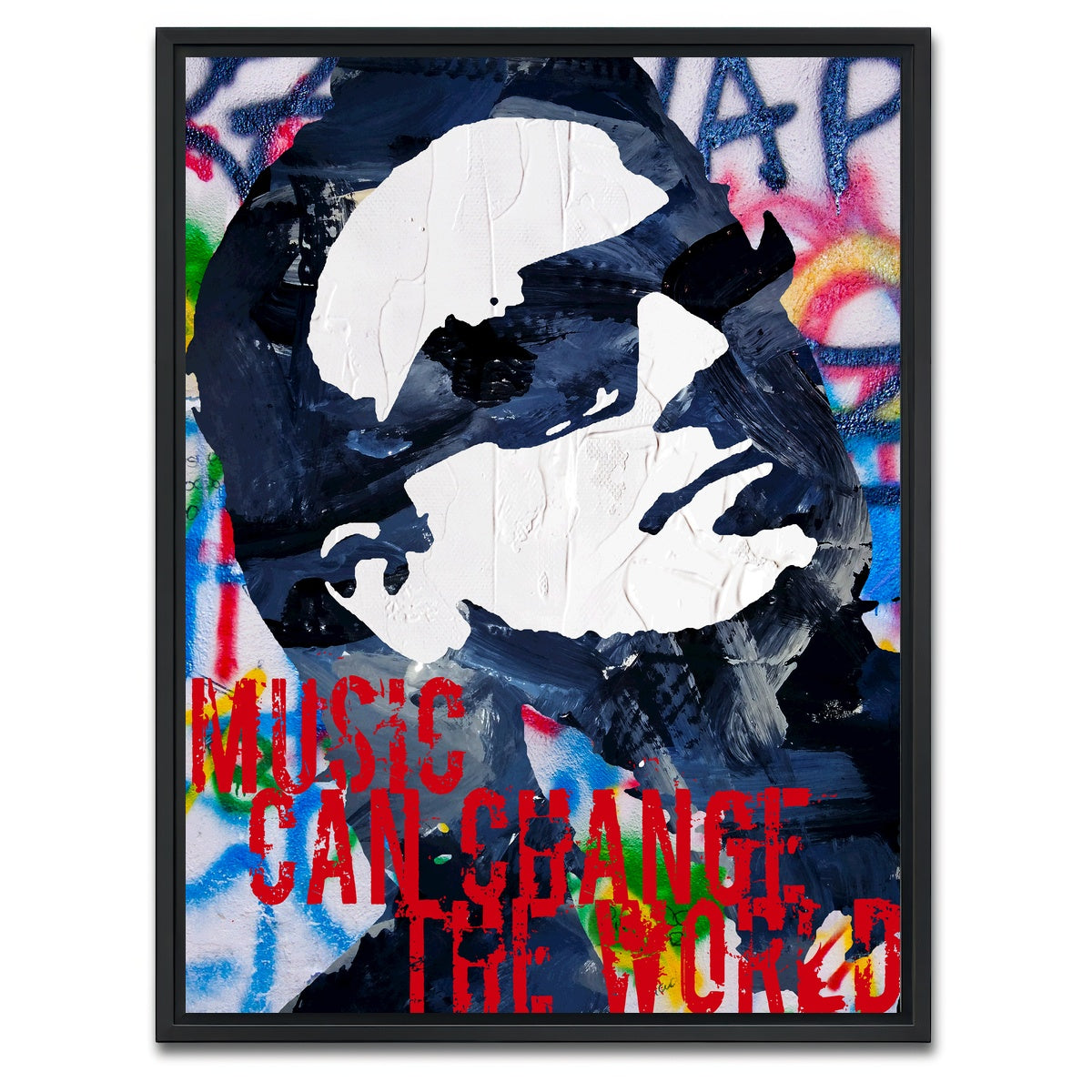 AUTO-MOCKUP WHITE | Music Can | 1 Piece | Black Framed Canvas | group=3x4