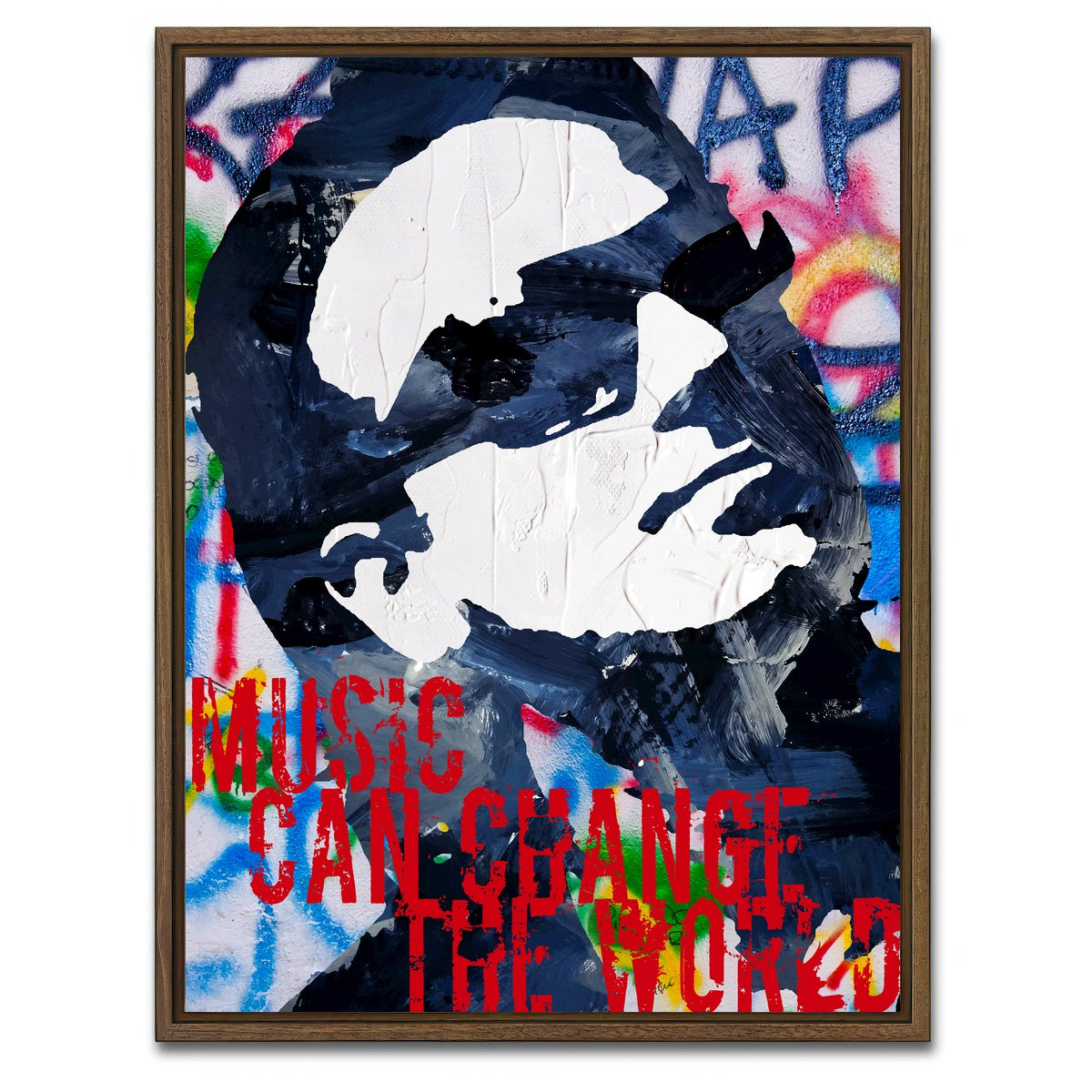 AUTO-MOCKUP WHITE | Music Can | 1 Piece | Walnut Framed Canvas | group=3x4