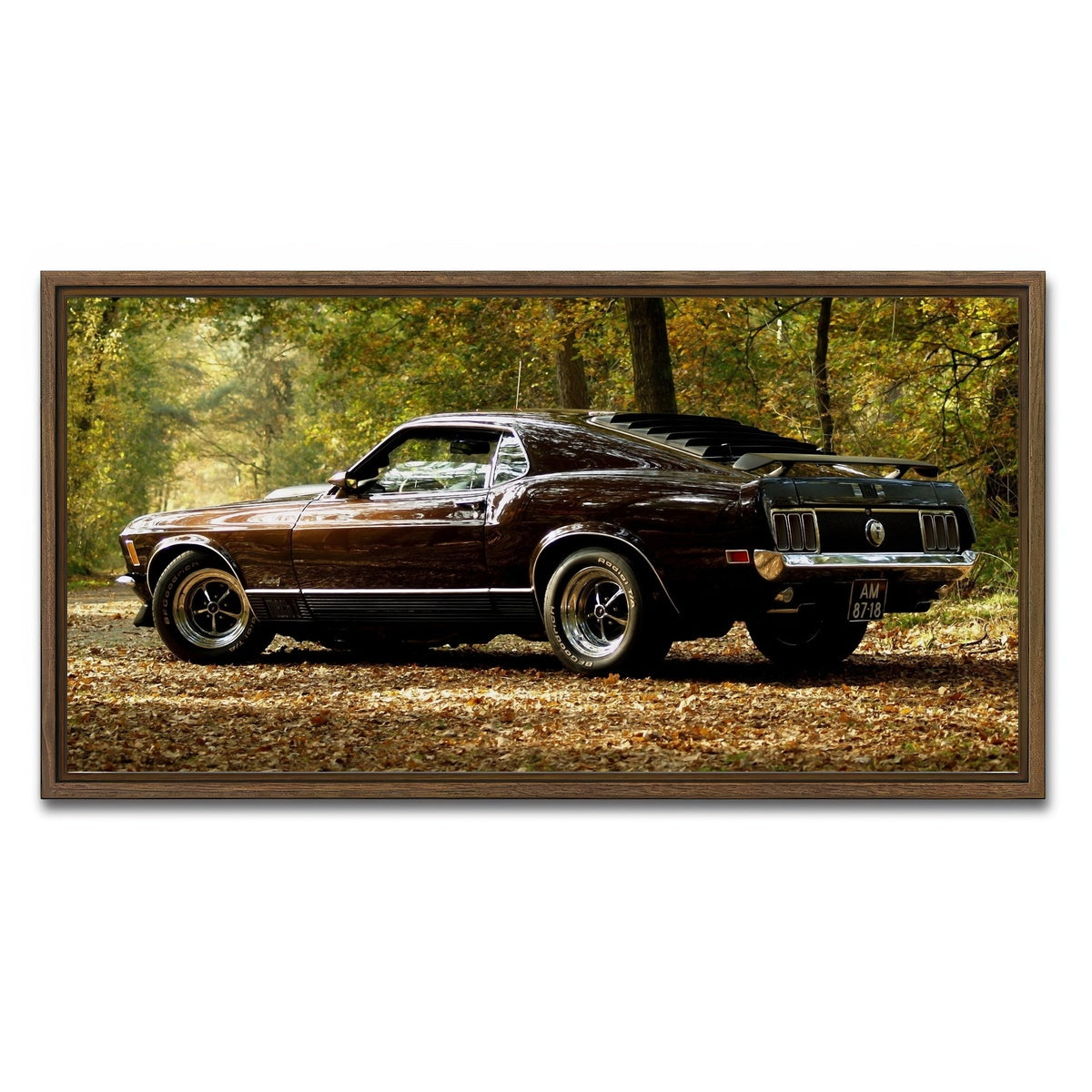 AUTO-MOCKUP WHITE | Mustang | 1 Piece | Walnut Framed Canvas | group=2x1