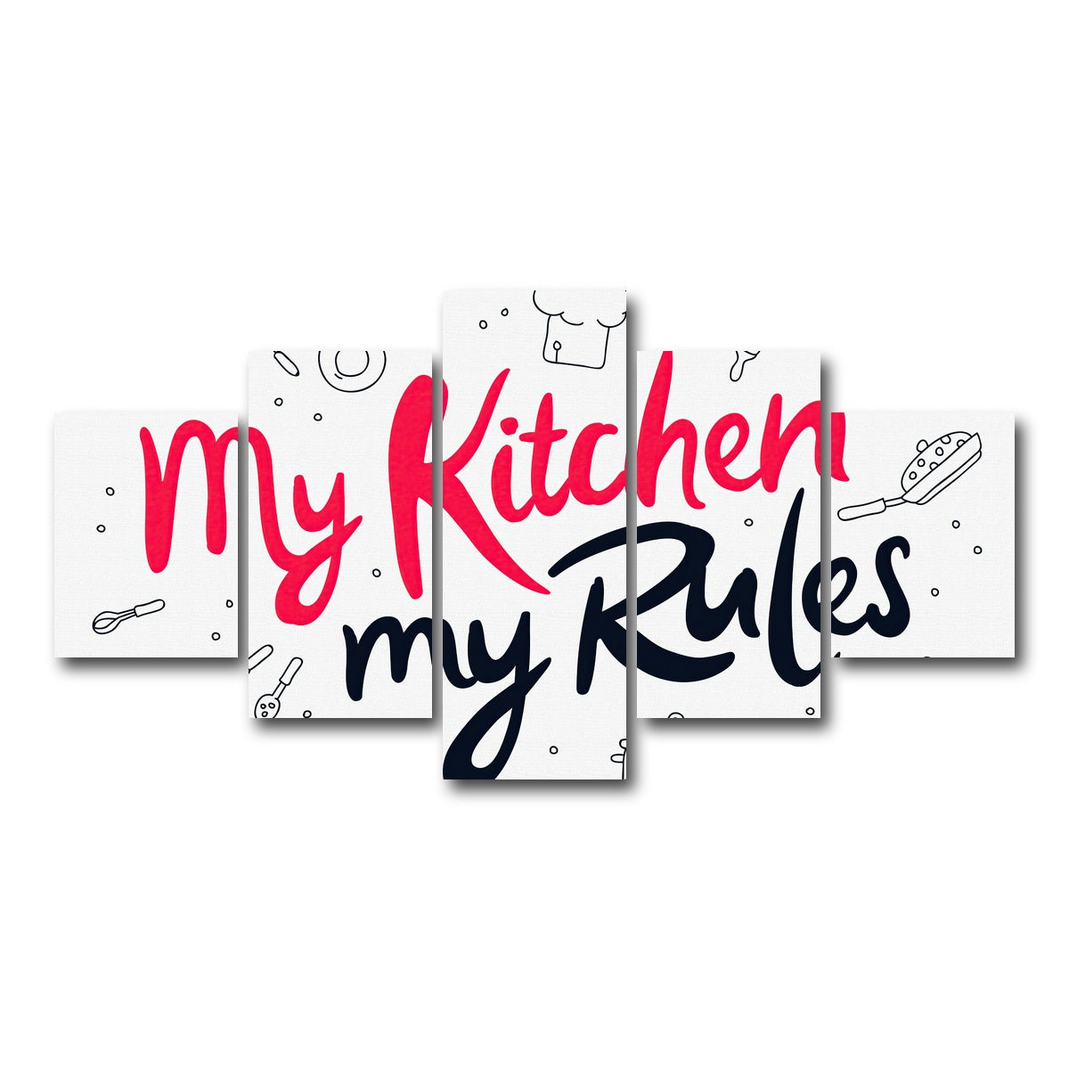 AUTO-MOCKUP WHITE | My Kitchen, My Rules | 5 Piece | Gallery Wrap Canvas | group=5_short