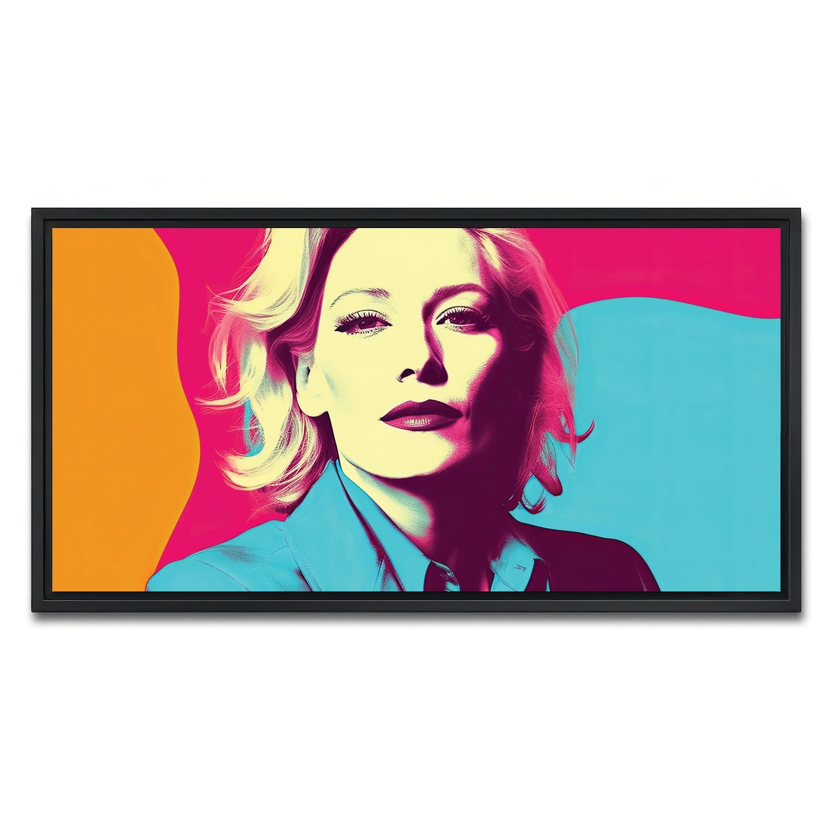 AUTO-MOCKUP WHITE | Mysterious Cate Blanchett | 1 Piece | Black Framed Canvas | group=2x1
